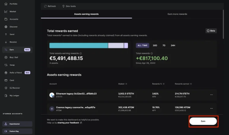 staking delegation ledger live